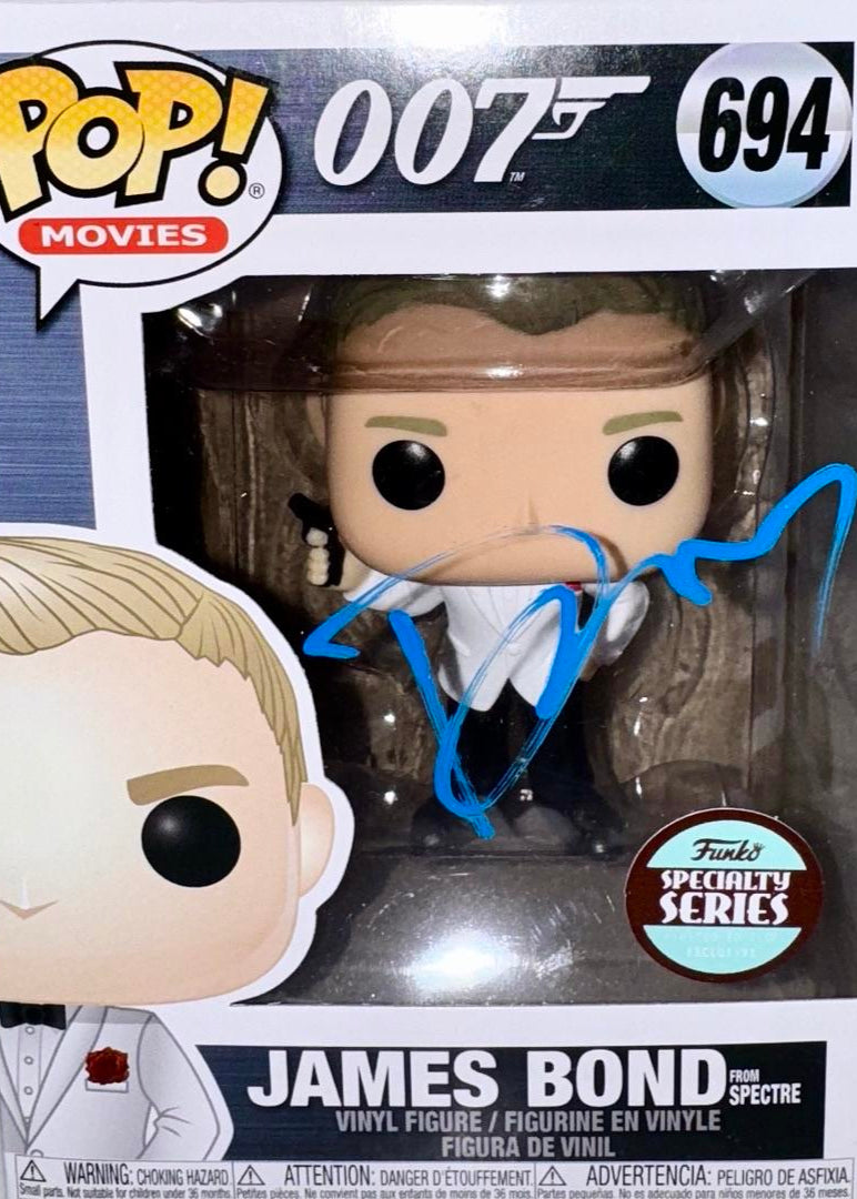Daniel Craig Signed Funko Pop #694 James Bond (Blue Ink) - Beckett COA #2